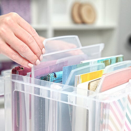  Clear Craft Storage Box - with 6 Tabbed Dividers