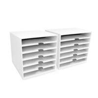 Scrapbook.com - Craft Room Basics - 6x6 Storage - 6 Shelf Box - White - 2 Pack