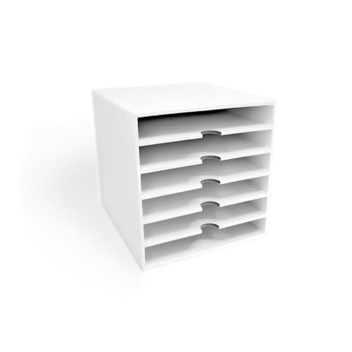  Craft Room Basics - 6x6 Paper Storage - 6 Shelf Box - White