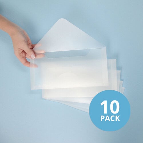 Storage Envelopes - Plastic - 4.5 x 9.5 - Slim Size - 10 Pack 