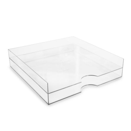  Modern 12x12 Stackable Paper Trays - Clear - 2 Pack