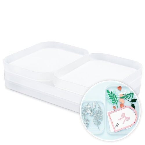 Stack-n-Sort Trays - Small and Large - Frost - 4 Pack 