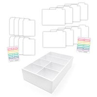 Scrapbook.com - Craft Room Basics - Pocket Cards Organizer - with Tabbed Dividers - White