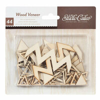 American Crafts - Studio Calico - Darling Dear Collection - Wood Veneer Pieces - Triangles and Diamonds
