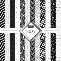 Scrapbook Customs - 6 x 6 Paper Pack - B and W Shapes