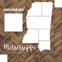 Scrapbook Customs - 12 x 12 Specialty Papers - Laser Photo Overlay - Mississippi