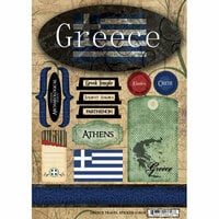 Scrapbook Customs - World Collection - Cardstock Stickers - Greece Travel