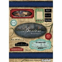 Scrapbook Customs - United States Collection - Cardstock Stickers - Boston Travel
