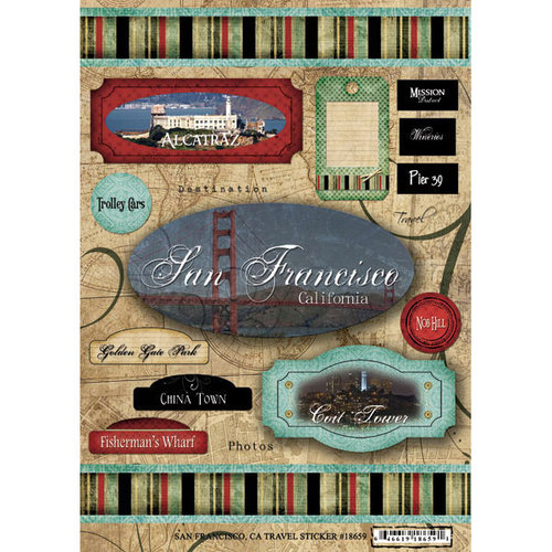 Scrapbook Customs - United States Collection - Cardstock Stickers - San Francisco Travel