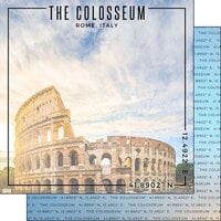 Scrapbook Customs - World Site Coordinates Collection - 12 x 12 Double Sided Paper - Italy - Colosseum