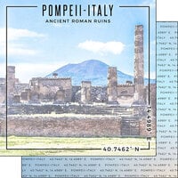 Scrapbook Customs - World Site Coordinates Collection - 12 x 12 Double Sided Paper - Italy - Pompeii