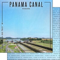 Scrapbook Customs - World Site Coordinates Collection - 12 x 12 Double Sided Paper - Panama - Panama Canal