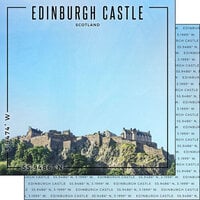 Scrapbook Customs - World Site Coordinates Collection - 12 x 12 Double Sided Paper - Scotland - Edinburgh Castle