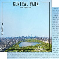 Scrapbook Customs - World Site Coordinates Collection - 12 x 12 Double Sided Paper - USA - New York Central Park