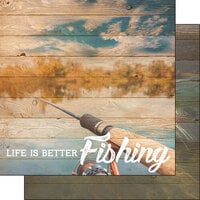 Scrapbook Customs - Life Is Better Collection - 12 x 12 Double Sided Paper - Fishing