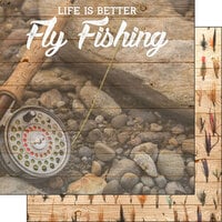 Scrapbook Customs - Life Is Better Collection - 12 x 12 Double Sided Paper - Fly Fishing