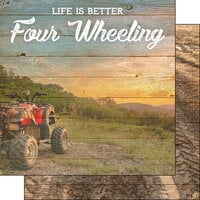 Scrapbook Customs - Life Is Better Collection - 12 x 12 Double Sided Paper - 4 Wheeling