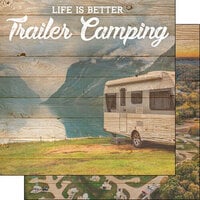 Scrapbook Customs - Life Is Better Collection - 12 x 12 Double Sided Paper - Trailer Camping