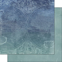 Scrapbook Customs - Museum Collection - 12 x 12 Double Sided Paper - Blue Background