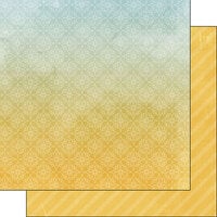 Scrapbook Customs - Museum Collection - 12 x 12 Double Sided Paper - Yellow Background