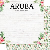 Scrapbook Customs - Vacay Collection - 12 x 12 Double Sided Paper - Aruba