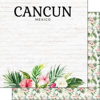 Scrapbook Customs - Vacay Collection - 12 x 12 Double Sided Paper - Cancun