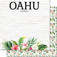 Scrapbook Customs - Vacay Collection - 12 x 12 Double Sided Paper - Oahu
