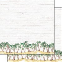 Scrapbook Customs - Vacay Collection - 12 x 12 Double Sided Paper - Palm Border