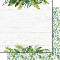 Scrapbook Customs - Vacay Collection - 12 x 12 Double Sided Paper - Fern