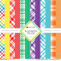 Scrapbook Customs - 12 x 12 Paper Pack - Rainbow Plaid