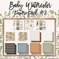 Scrapbook Customs - 12 x 12 Paper Pack - Baby Watercolor Pack 2