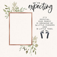 Scrapbook Customs - Baby Watercolor Collection - 12 x 12 Single Sided Paper - We're Expecting