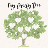 Scrapbook Customs - Baby Watercolor Collection - 12 x 12 Single Sided Paper - Milestones - My Family Tree