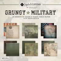 Scrapbook Customs - 12 x 12 Paper Pack - Grunge Military