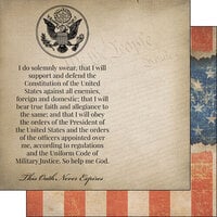 Scrapbook Customs - 12 x 12 Double Sided Paper - Military Oath