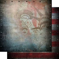 Scrapbook Customs - 12 x 12 Double Sided Paper - Statue of Liberty