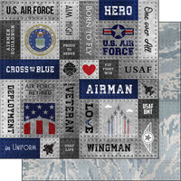Scrapbook Customs - 12 x 12 Double Sided Paper - Air Force