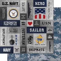 Scrapbook Customs - 12 x 12 Double Sided Paper - Navy