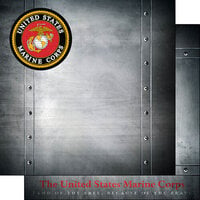 Scrapbook Customs - 12 x 12 Double Sided Paper - Marines Emblem