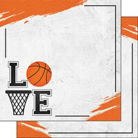 Scrapbook Customs - 12 x 12 Double Sided Paper - Basketball Love