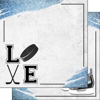 Scrapbook Customs - 12 x 12 Double Sided Paper - Hockey Love