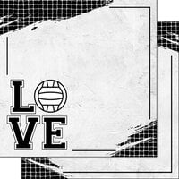 Scrapbook Customs - 12 x 12 Double Sided Paper - Volleyball Love