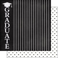 Scrapbook Customs - 12 x 12 Double Sided Paper - Graduate Vertical and Mini Grad Hats