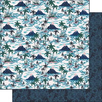 Scrapbook Customs - 12 x 12 Double Sided Paper - Retro Tropical Island