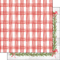 Scrapbook Customs - 12 x 12 Double Sided Paper - Christmas Watercolor Pattern 06
