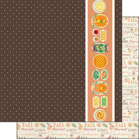 Scrapbook Customs - 12 x 12 Double Sided Paper - Thanksgiving Dinner