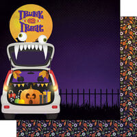Scrapbook Customs - 12 x 12 Double Sided Paper - Trunk or Treat Halloween