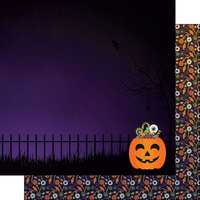 Scrapbook Customs - 12 x 12 Double Sided Paper - Trunk or Treat Halloween Candy