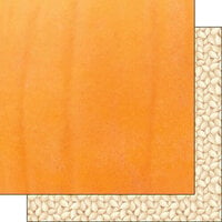 Scrapbook Customs - 12 x 12 Double Sided Paper - Pumpkins Texture and Seeds