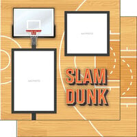 Scrapbook Customs - 12 x 12 Double Sided Paper - Basketball Right Quick Page